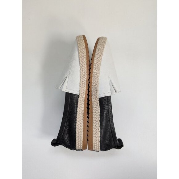 Sorel Ella Jute Leather Slip On Espadrilles Black And White Size 8.5 - Picture 4 of 6